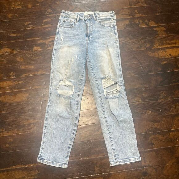 Risen Denim - Risen distressed acid wash straight leg 5/27 boutique jeans